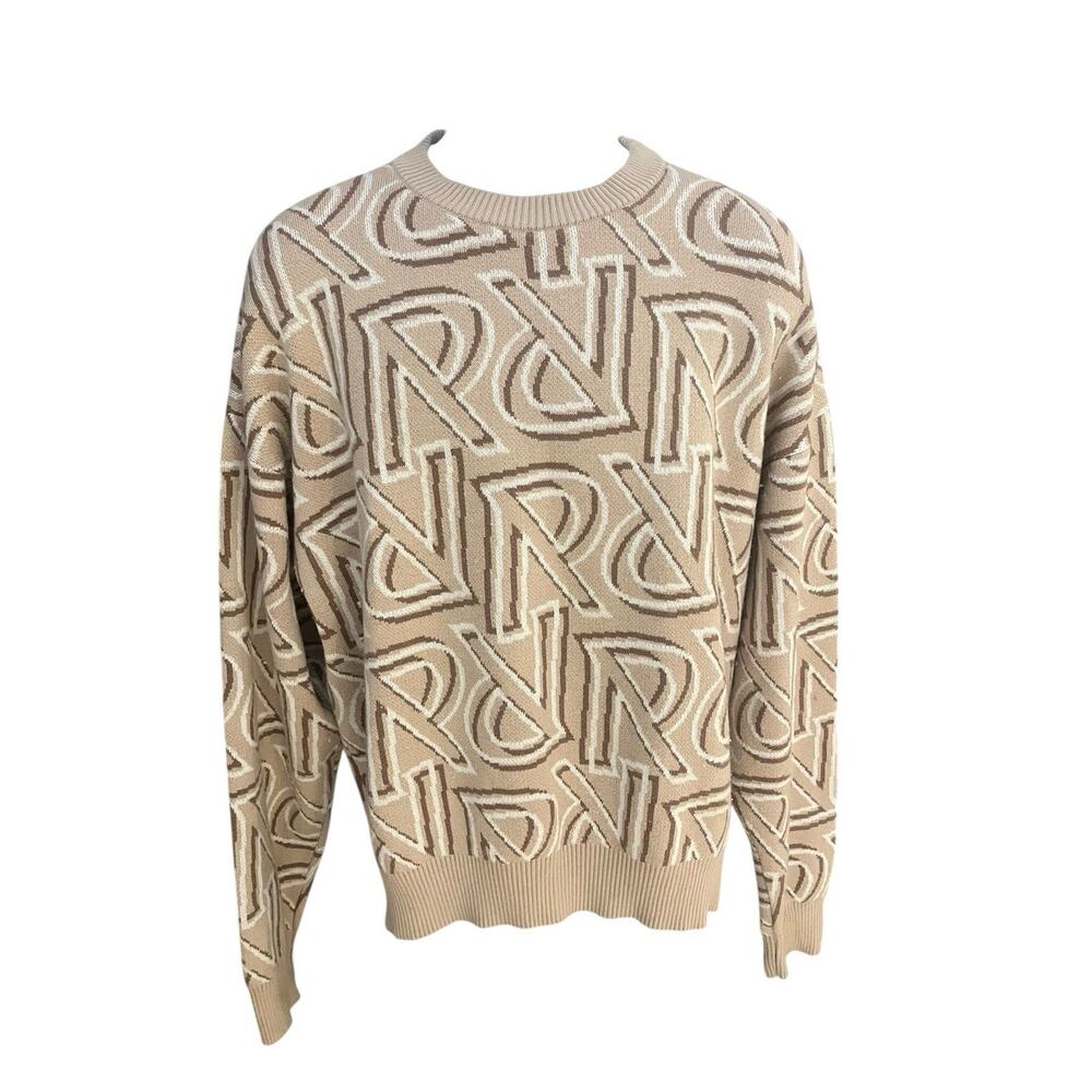 Represent Men's M monogram cotton/wool blend long sleeve pullover knit sweater